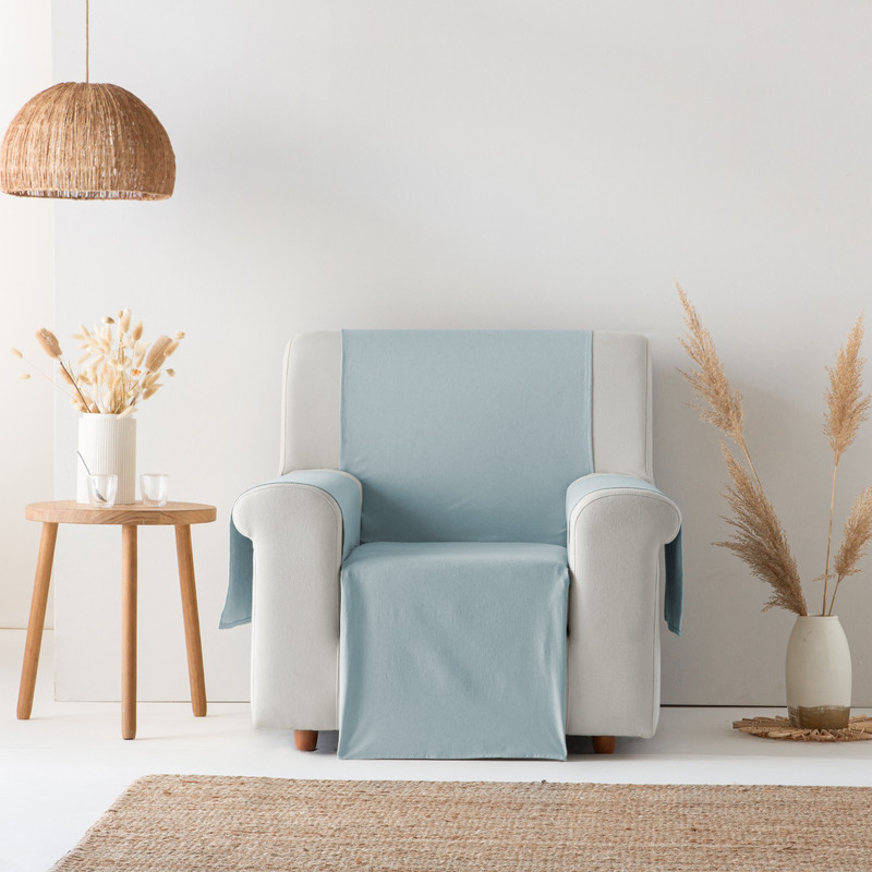 [CSAAGUA1PZ] Cubre Sofa Alicante Algodón (Agua Marina, 1 plaza)