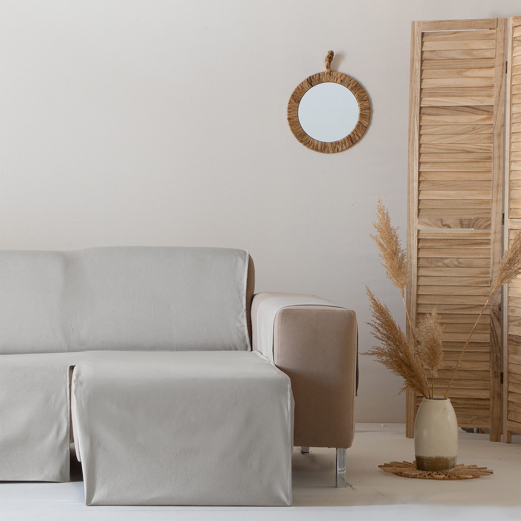 [CSAGRISCLR200DER] Cubre Sofa Alicante Algodón (Gris, Chaise Longue 200 derecho)
