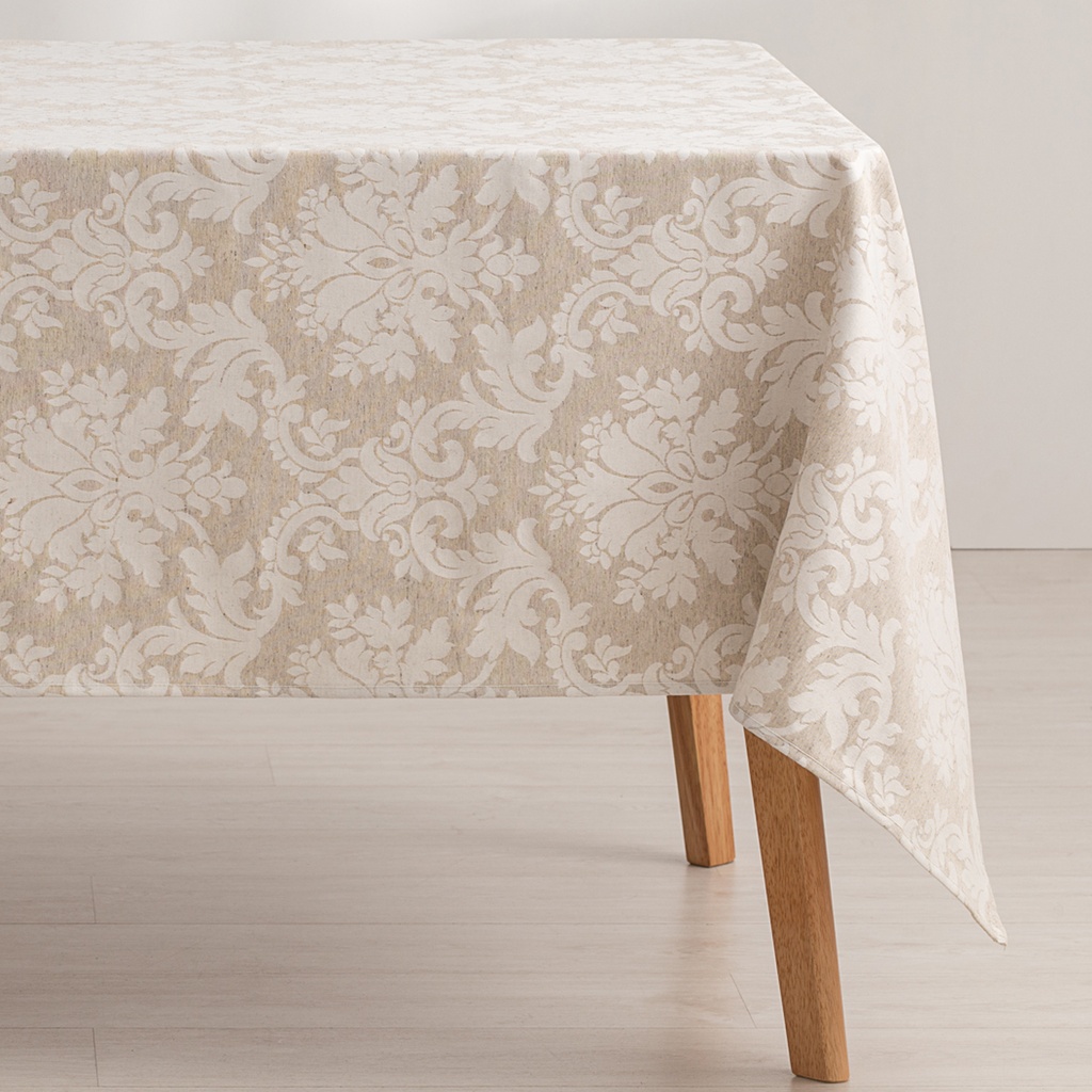[MAJQDA100-LI] Mantel antimanchas jacquard Dama (Lino, 140x100 cm)