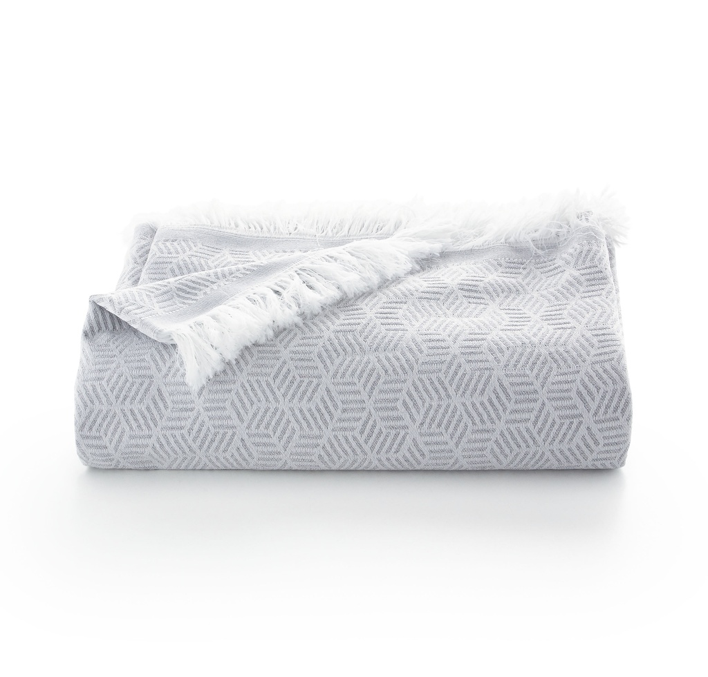 [PLGEO180-GRCL] Plaid multiusos Geo (Gris Claro, 140x180 cm)