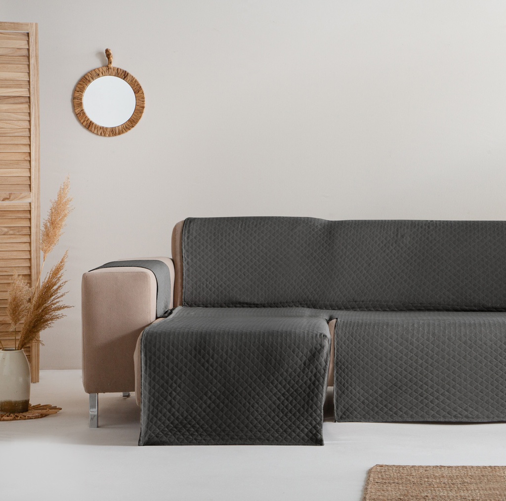[CSTRIVCHIZ200-GR] Cubre Sofa Trivial (Gris, Chaise Longue 200 izquierdo)