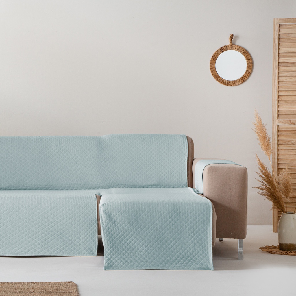 [CSTRIVCHDE200-AG] Cubre Sofa Trivial (Agua Marina, Chaise Longue 200 derecho)