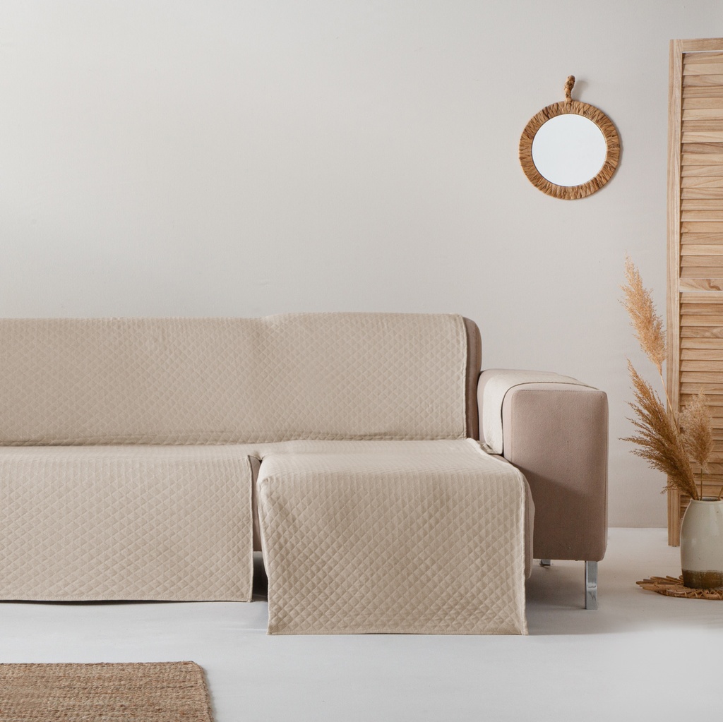 [CSTRIVCHDE200-LI] Cubre Sofa Trivial (Lino, Chaise Longue 200 derecho)