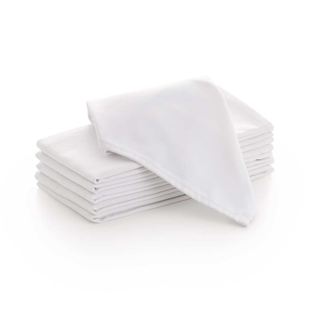 [SER6BL] Pack 6 servilletas satén raso 45x45 cm (Blanco)