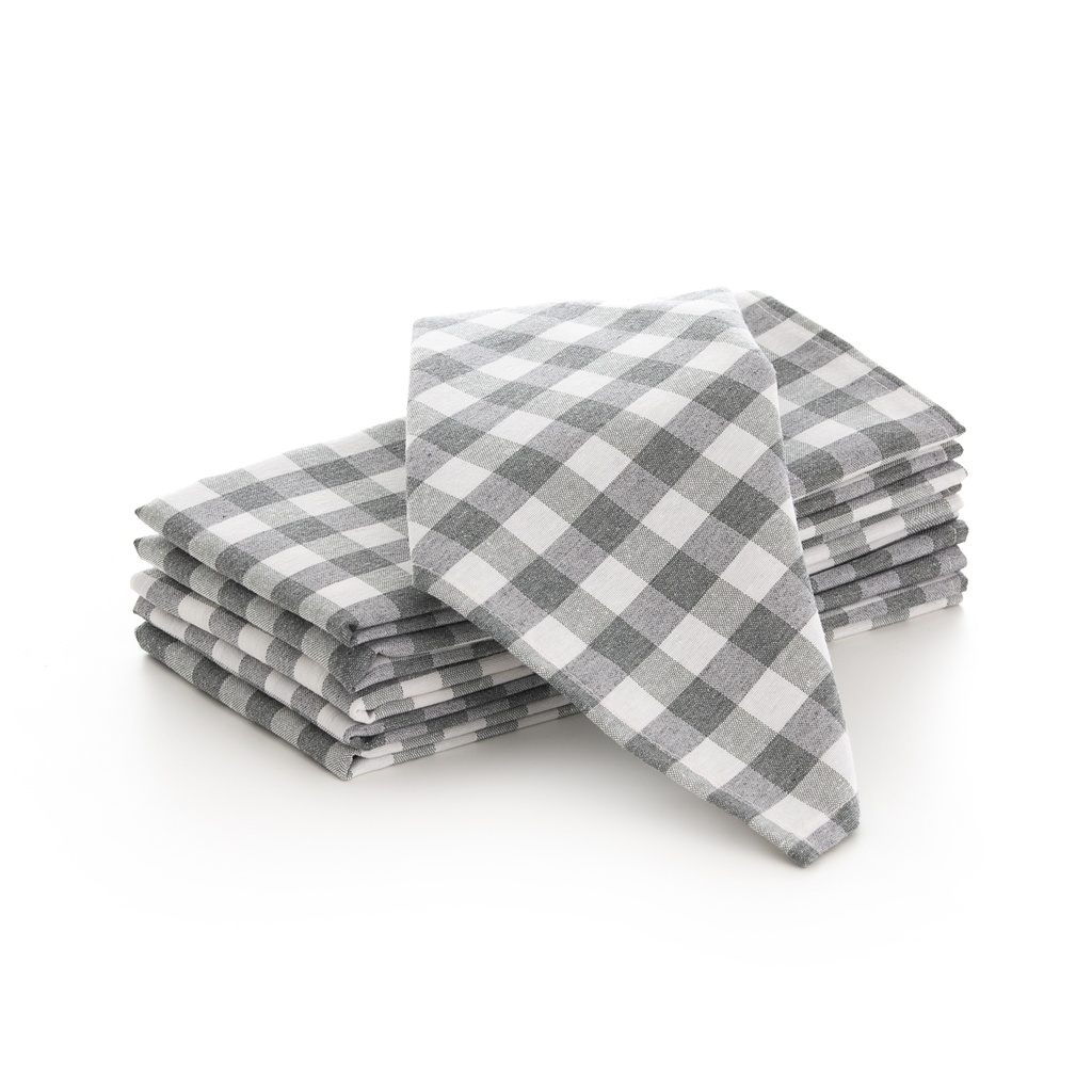[SERV6VIGR] Pack 6 servilletas Vichy 45x45 cm (Gris)