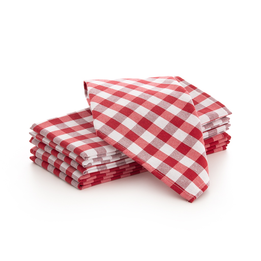 [SERV6VIRO] Pack 6 servilletas Vichy 45x45 cm (Rojo)