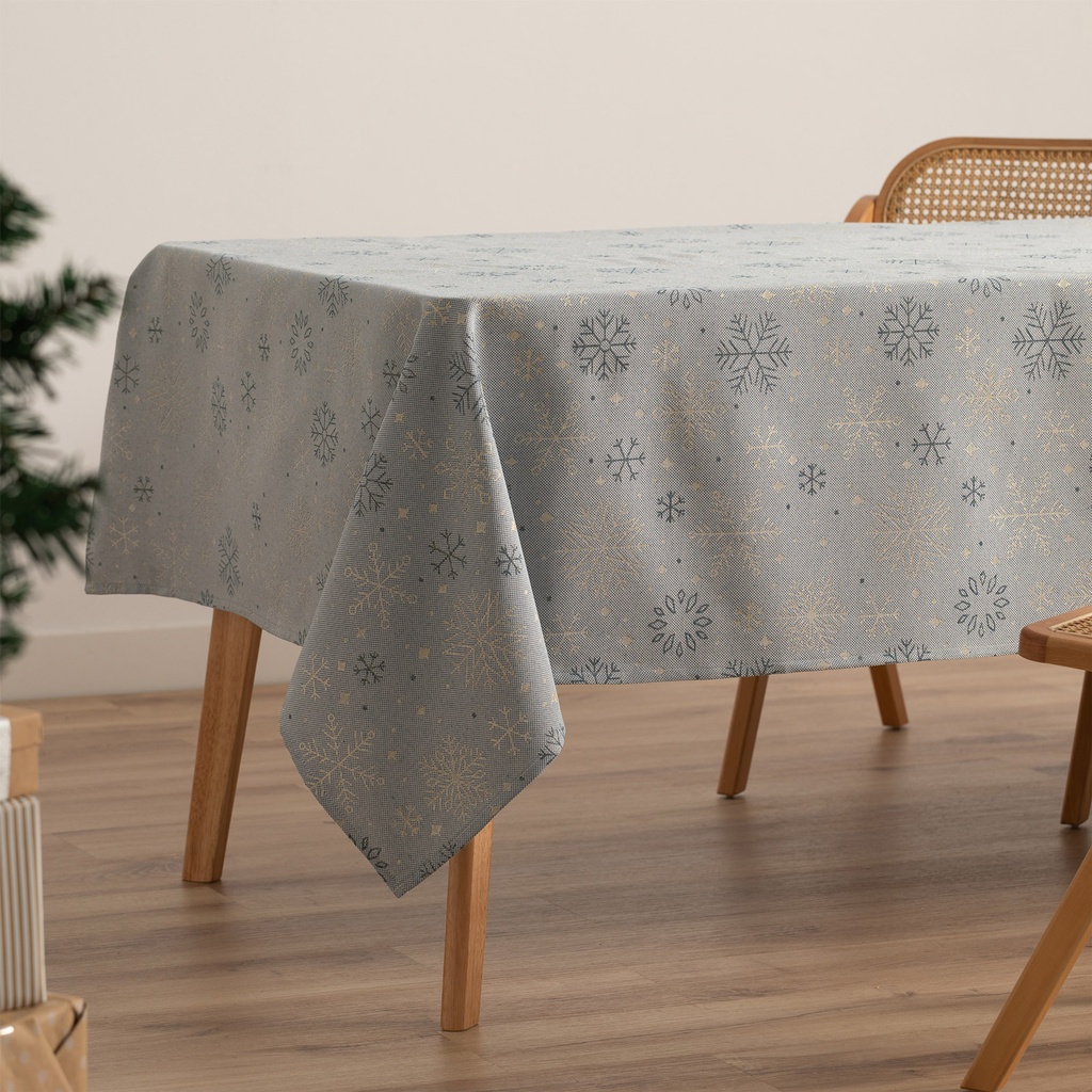 [MNVJQSPARAZUOR100] Mantel Jacquard Navidad Sparkle (Azul - Oro, 140x100 cm)