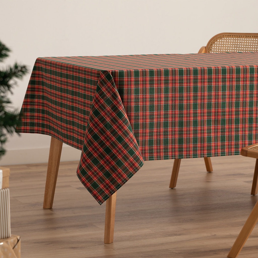 [MNVJQCHECVE100] Mantel Jacquard Navidad Check (Verde, 140x100 cm)