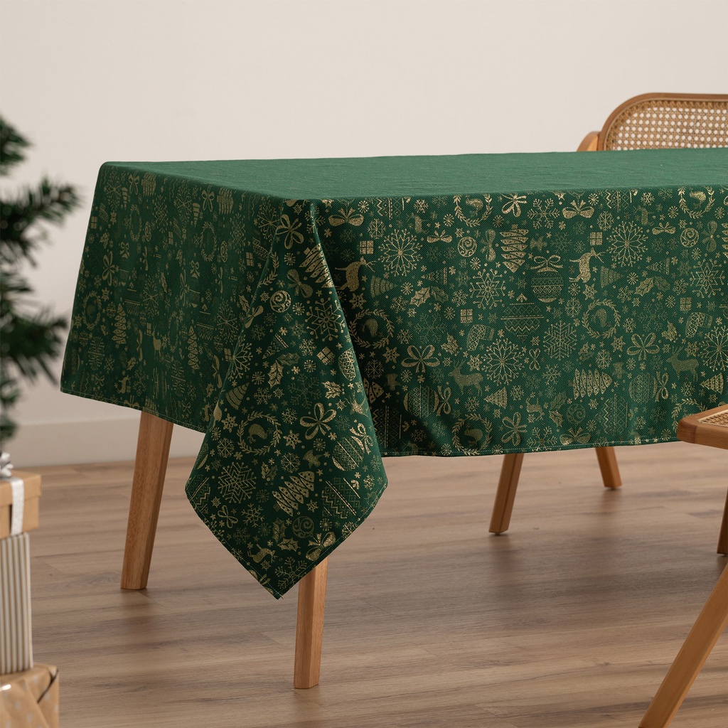 [MNVJQCANDVE-100] Mantel Jacquard Navidad Candy (Verde, 140x100 cm)
