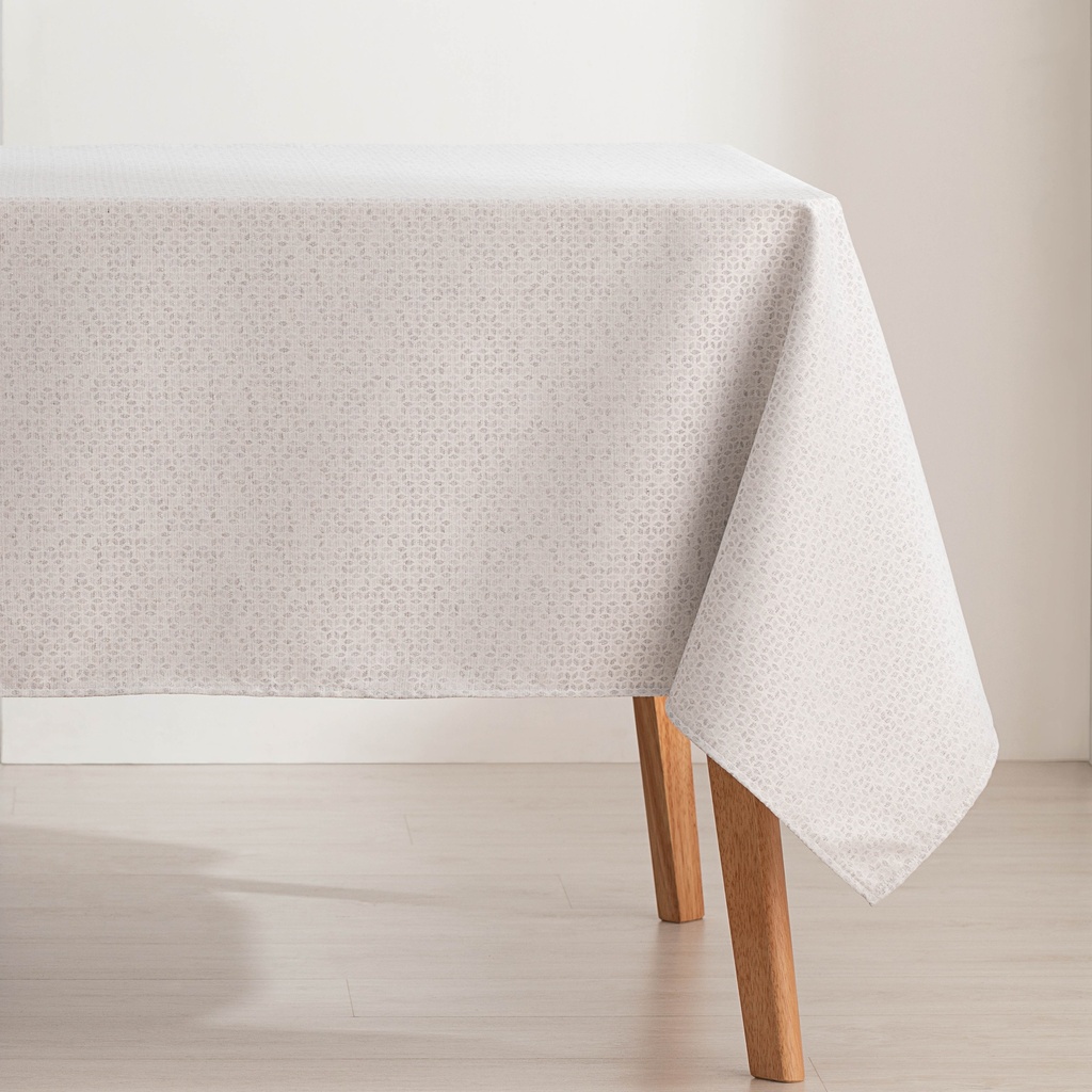 [MAJQTILU100-PL] Mantel antimanchas lurex jacquard Tilu (Plata, 140x100 cm)