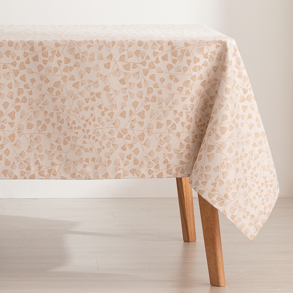 [MAJQLUM100] Mantel antimanchas lurex jacquard Lumin Beige (140x100 cm)