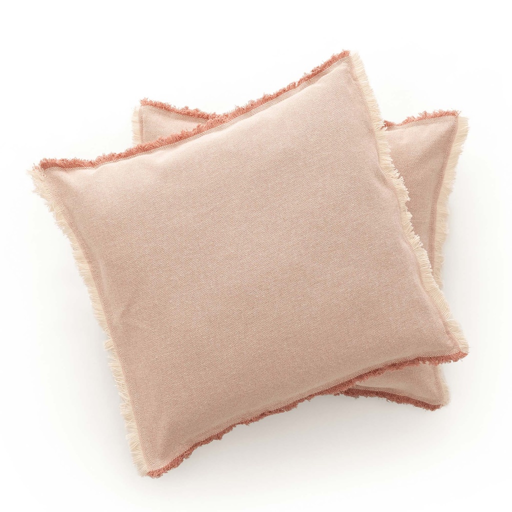 [FC2FLTIMalv] Pack 2 fundas de cojín flecos Tibu 50x50 cm (Malva)