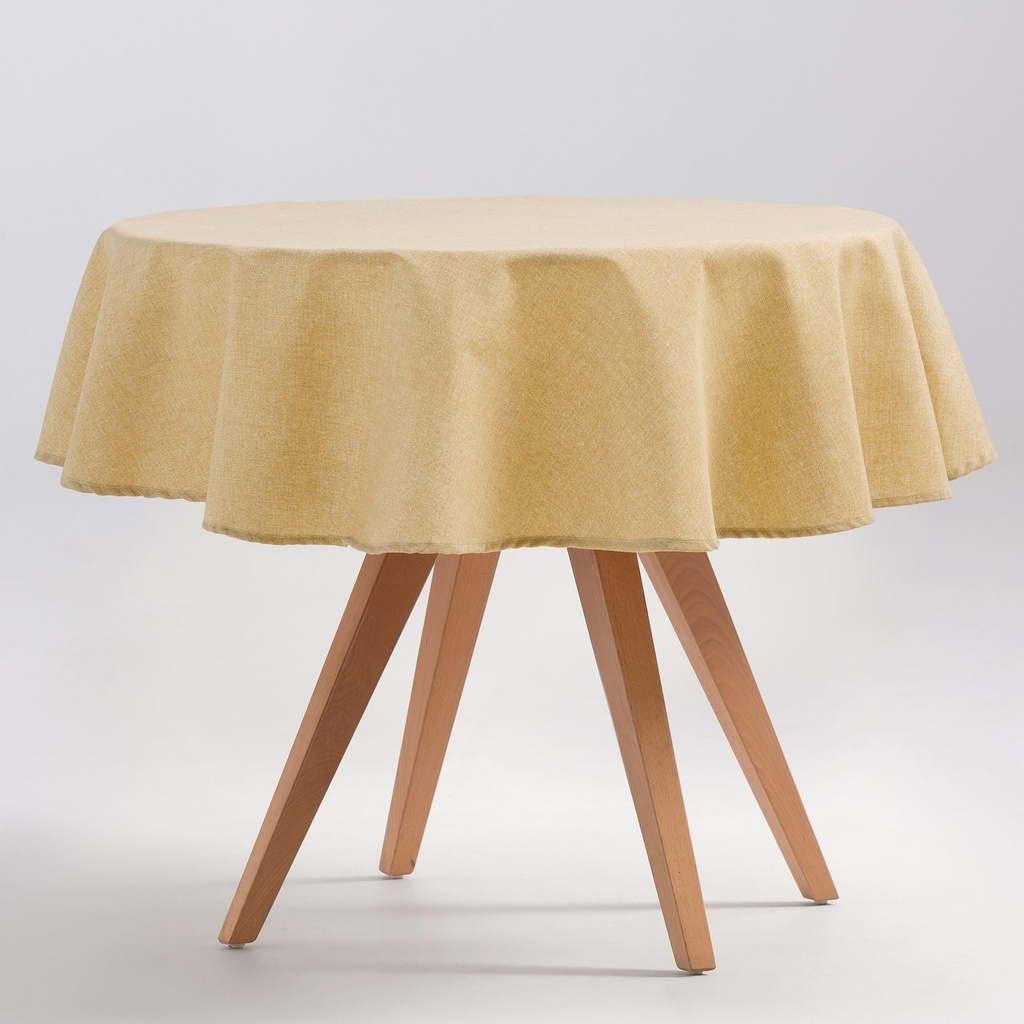 [MINDIPI-135] Mantel Liso Antimanchas Algodón INDIRA (Piedra, 135x135 cm)