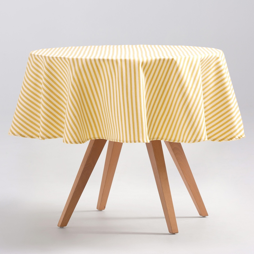 [MRARENAM-155] Mantel Antimanchas Rayas Arenza (Amarillo, ⌀155 cm)