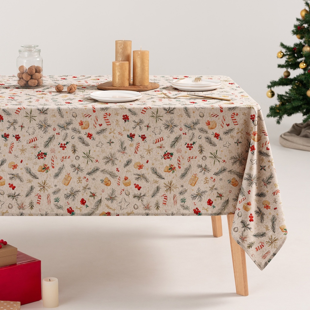 [MNVLICARM-100] Mantel Navidad Lino CARMY (140x100 cm)