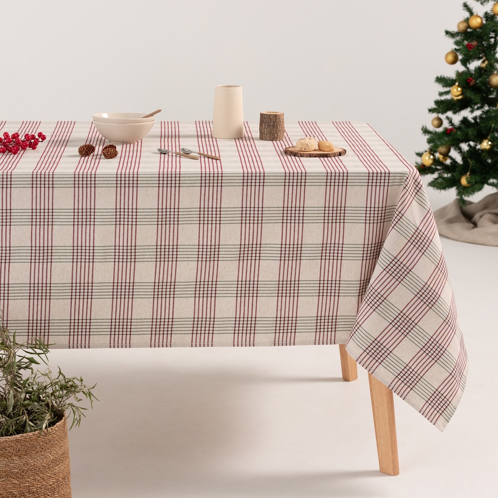 [MNVLIGARN-100] Mantel Navidad Lino GARNET (140x100 cm)