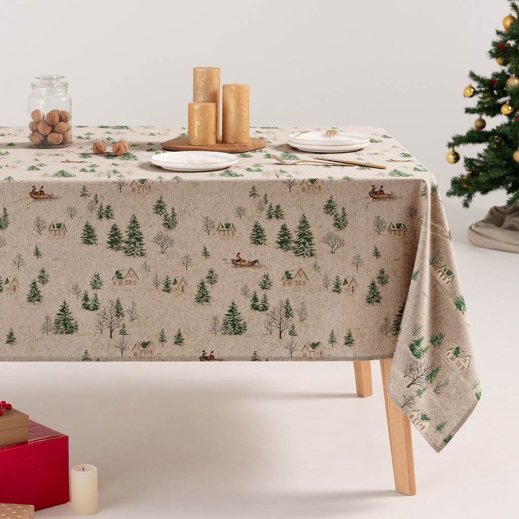 [MNVLIGLIN-100] Mantel Navidad Lino GLINT (140x100 cm)