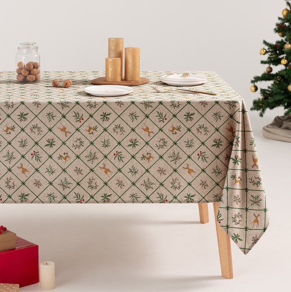 [MNVLINORL-100] Mantel Navidad Lino NORLI (140x100 cm)