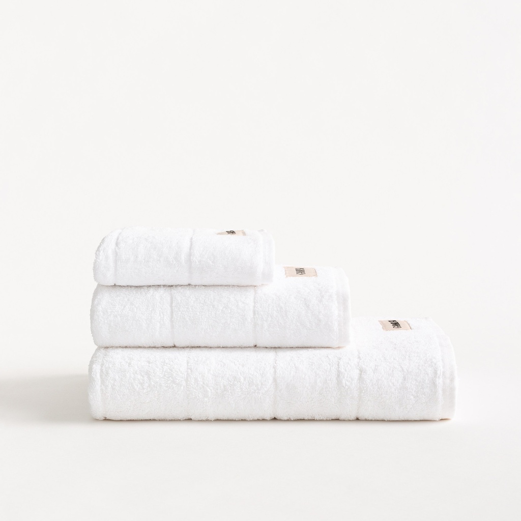 [SET3TOALGTERRY-BL-70] Set 3 Toallas Rizo 100% Algodón 600 gr TERRY (Blanco, Ducha: 30x50 cm + 50x100 cm + 70x140 cm)