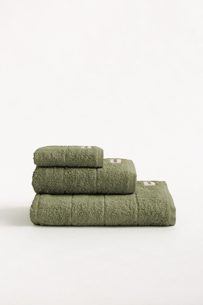 [SET3TOALGTERRY-VE-70] Set 3 Toallas Rizo 100% Algodón 600 gr TERRY (Verde, Ducha: 30x50 cm + 50x100 cm + 70x140 cm)