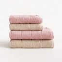 Set 4 Toallas Rizo 100% Algodón 600 gr TERRY