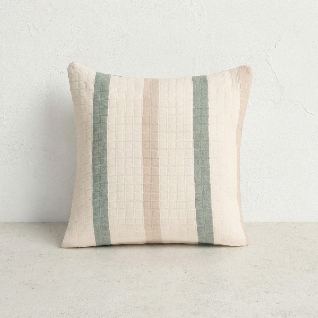 [FC2TESSEVE-45] Pack 2 Fundas de Cojín Jacquard Algodón TESSERA (Verde, 45x45 cm)