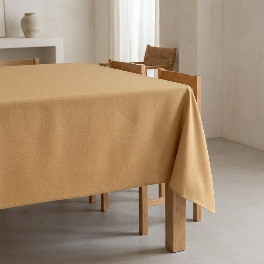 [MFONSMO-100] Mantel Liso Antimanchas FONS (Mostaza, 140x100 cm)