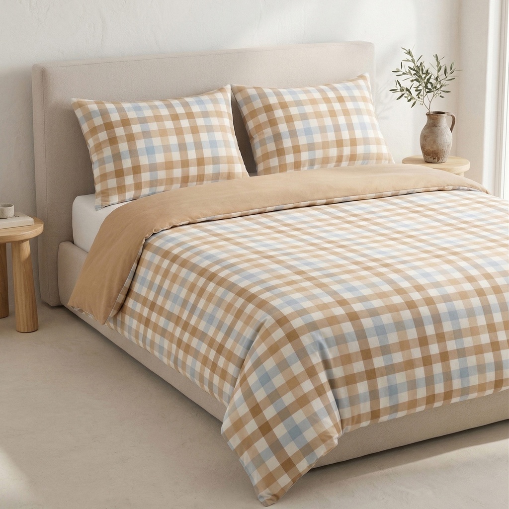[JFNCREMA-150] Juego Funda Nórdica 100% Algodón CREMA (Cama 80/90 - 150x220 cm + 45x110 cm)