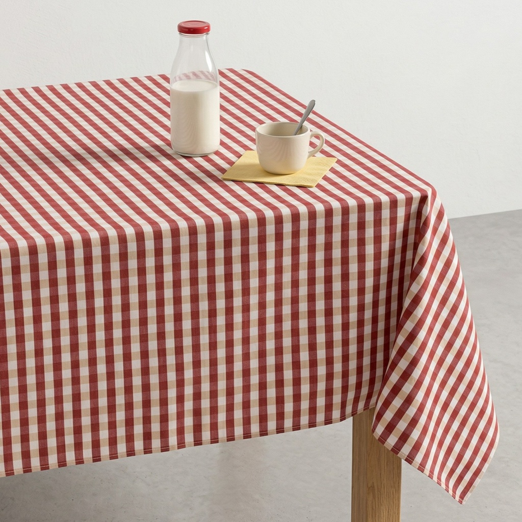 [MMAVYGRA-100] Mantel Vichy Antimanchas Algodón MAVY (Granate, 140x100 cm)