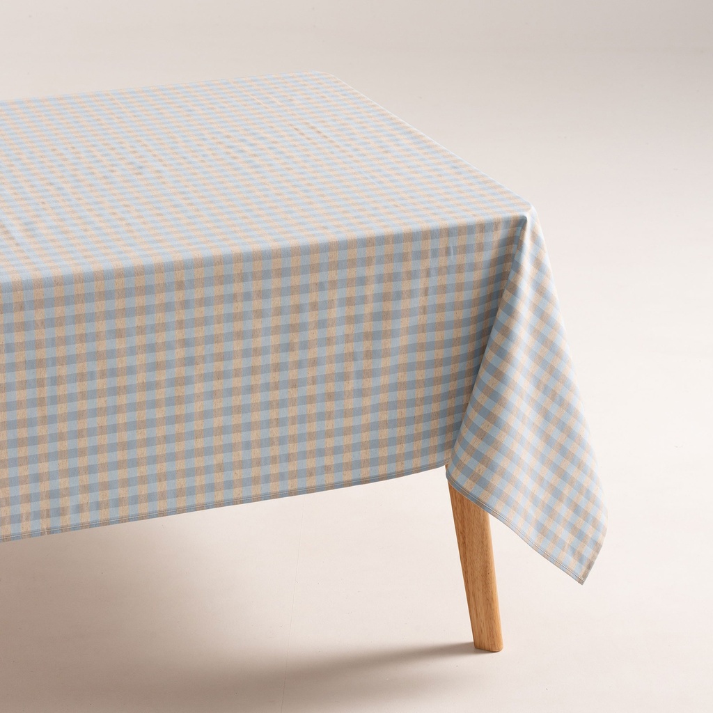 [MNOVYCE-100] Mantel Vichy Antimanchas Lino NOVY (Celeste, 140x100 cm)