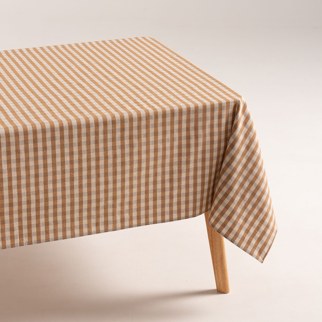[MNOVYTA-100] Mantel Vichy Antimanchas Lino NOVY (Taupe, 140x100 cm)