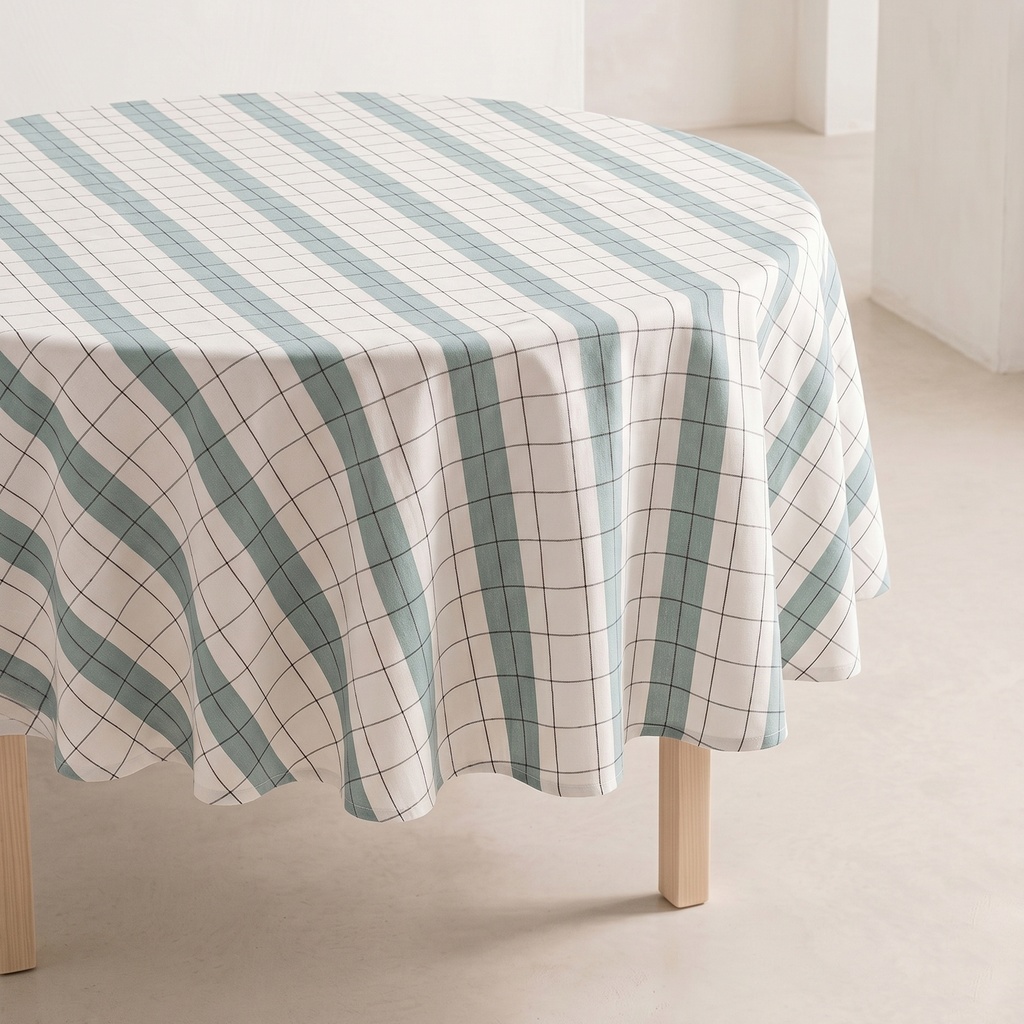 [MBASTONAZ-⌀150] Mantel BASTONES (Azul, ⌀150 cm)