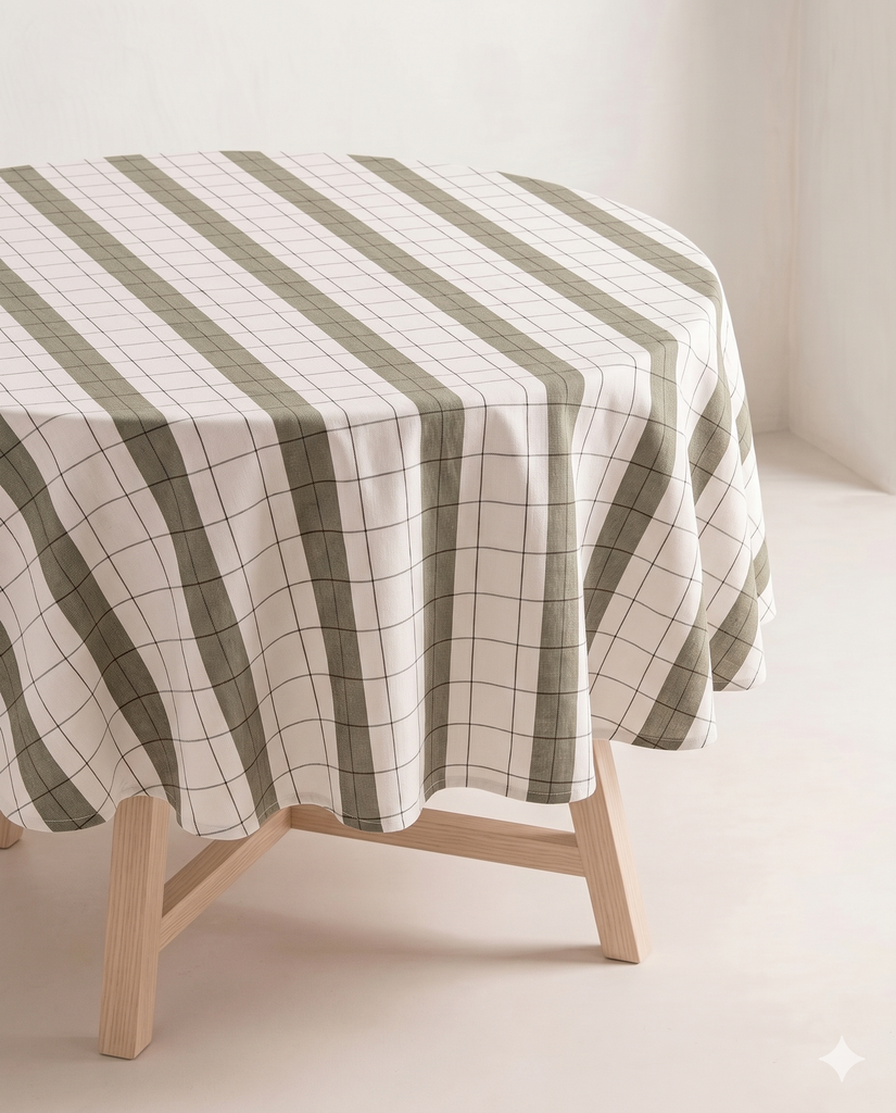 [MBASTONVE-⌀150] Mantel BASTONES (Verde, ⌀150 cm)