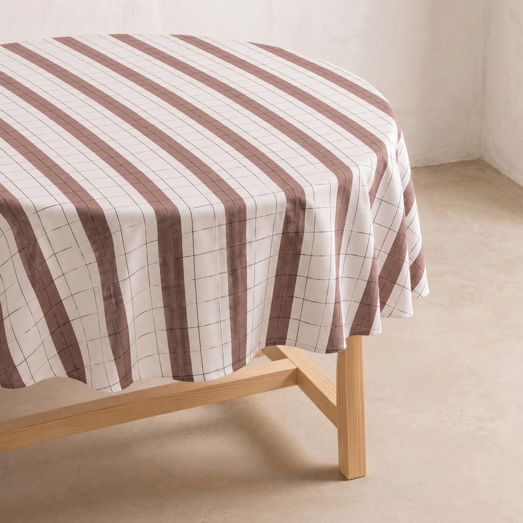 [MBASTONCA-⌀150] Mantel BASTONES (Café, ⌀150 cm)
