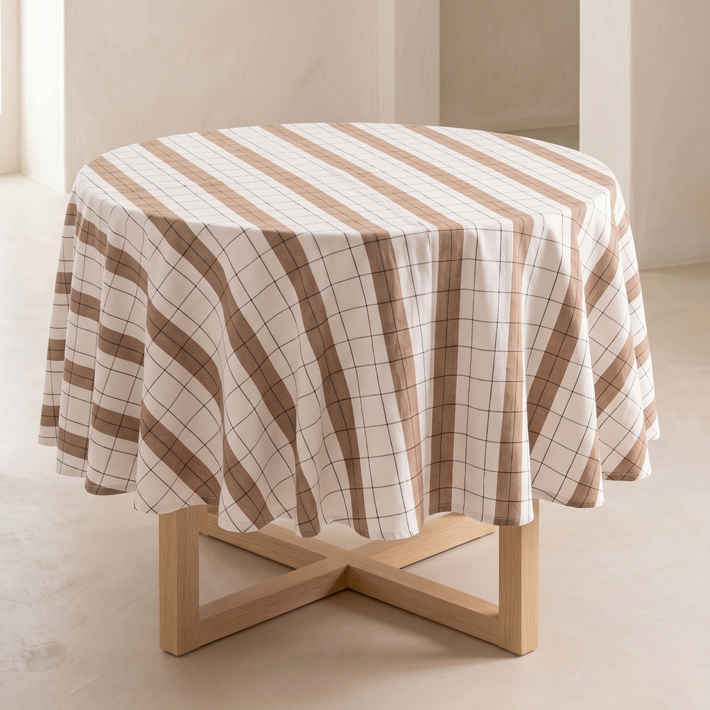 [MBASTONTA-⌀150] Mantel BASTONES (Taupe, ⌀150 cm)