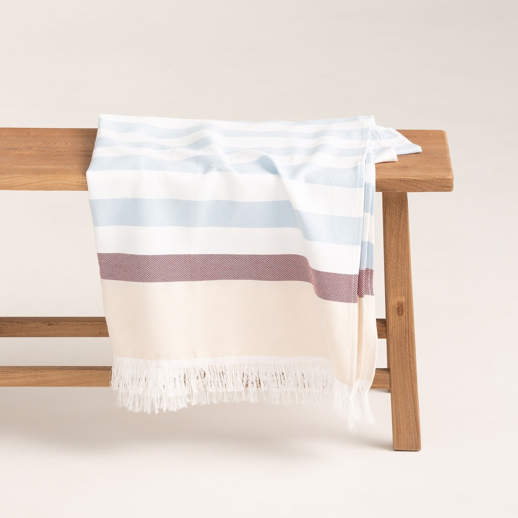[FOUTHORICE-90] Fouta HORIZONTE (Celeste, 90x180 cm)