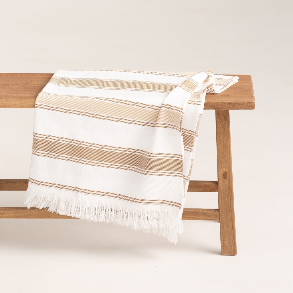 [FOUTNAUTBE-90] Fouta NAUTIC (Beige, 90x180 cm)