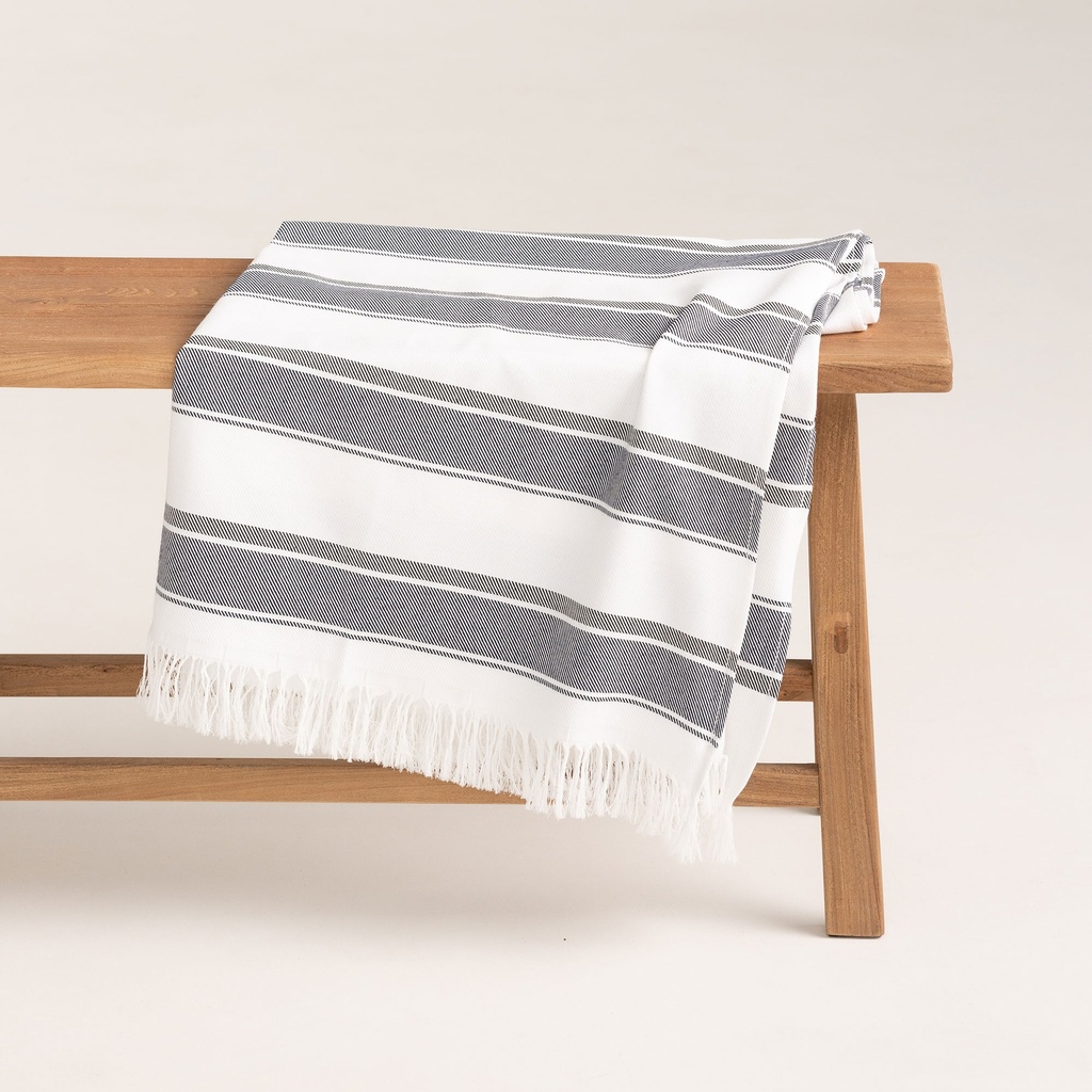 [FOUTBORDAZ-90] Fouta BORDAMAR (Azul Marino, 90x180 cm)
