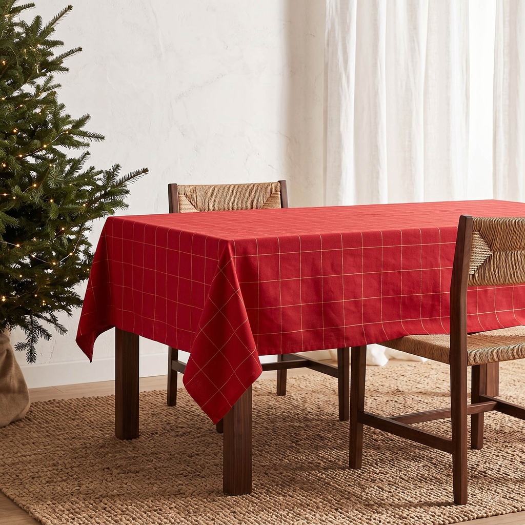 [MNVJQGRIDRO-100] Mantel Jacquard Navidad GRIDO (Rojo, 160x100 cm)
