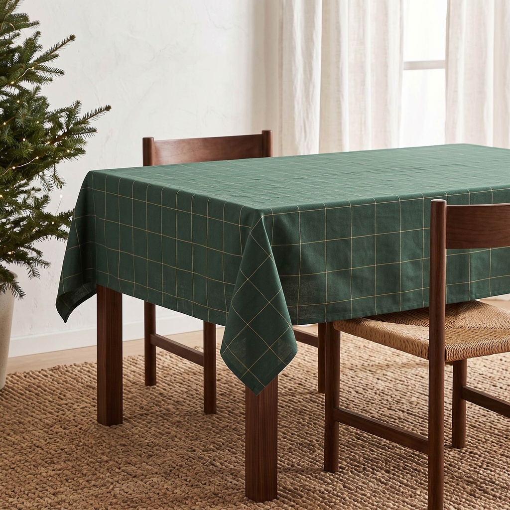 [MNVJQGRIDVE-100] Mantel Jacquard Navidad GRIDO (Verde, 160x100 cm)