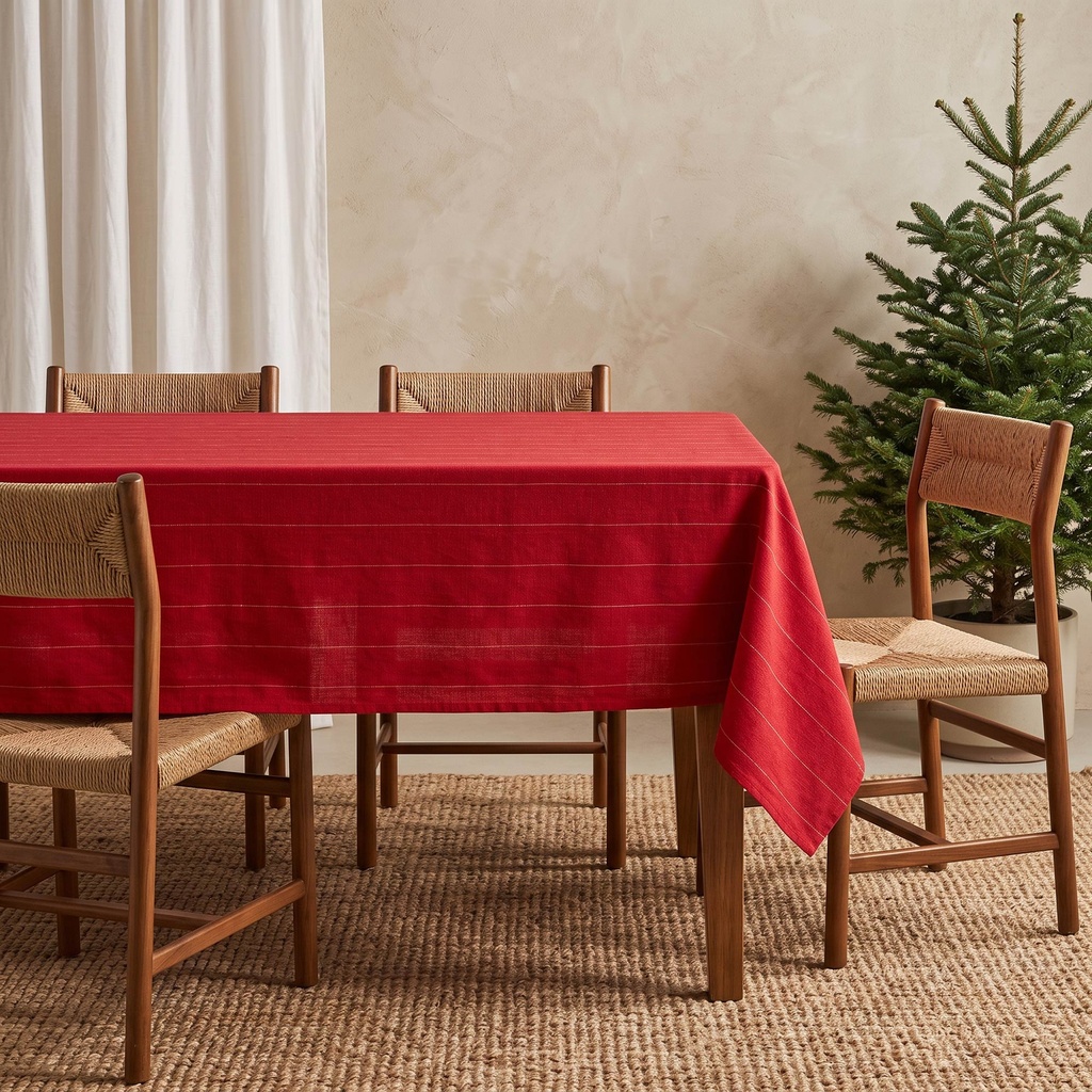 [MNVJQSENSRO-100] Mantel Jacquard Navidad SENSO (Rojo, 160x100 cm)