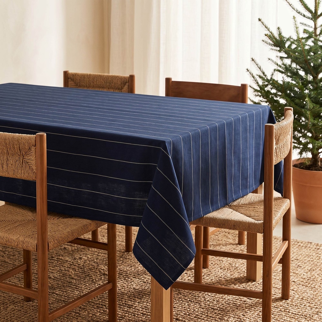 [MNVJQSENSAZ-100] Mantel Jacquard Navidad SENSO (Azul, 160x100 cm)