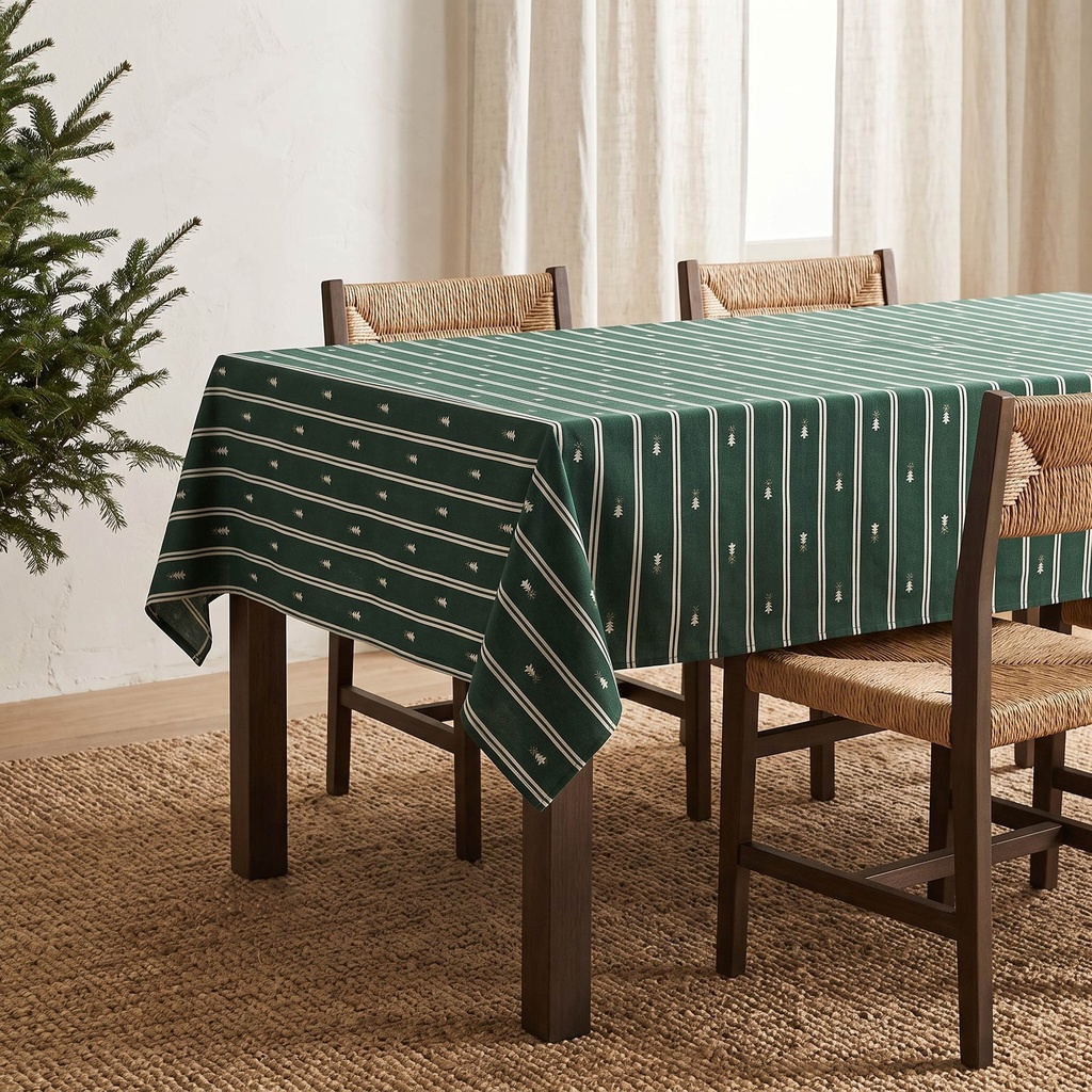[MNVJQNIVAVE-100] Mantel Jacquard Navidad NIVAL (Verde, 140x100 cm)