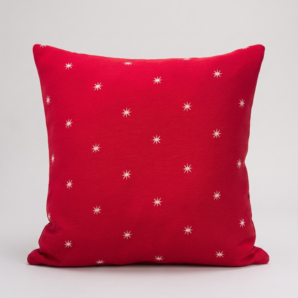 [FC2STARRO-45] Pack 2 Fundas Cojín Jacquard Navidad STAR 45x45 cm (Rojo)