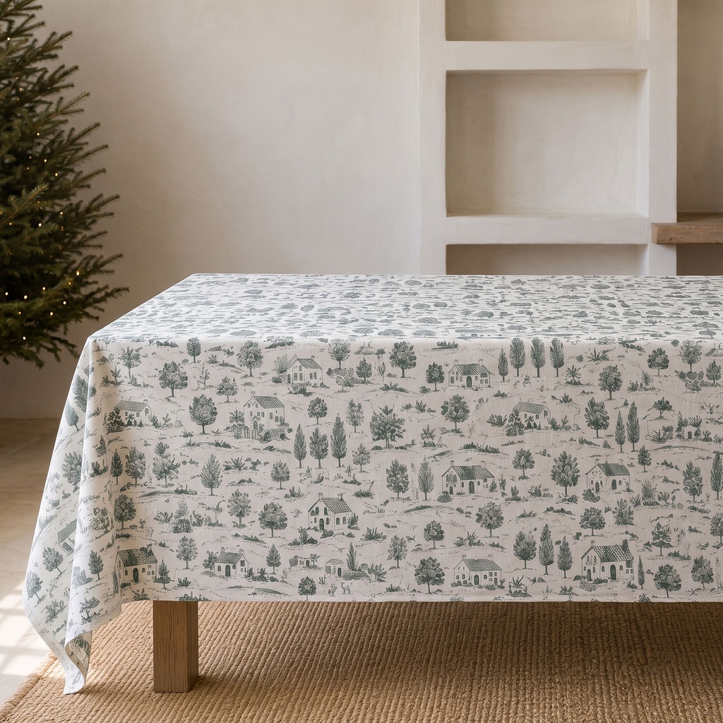 [MNVLIALDE-100] Mantel Navidad Lino ALDEA (140x100 cm)