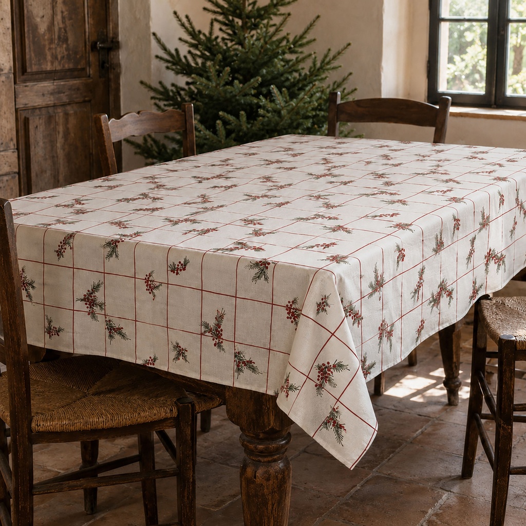 [MNVLICHER-100] Mantel Navidad Lino CHER (140x100 cm)