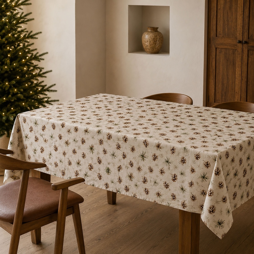 [MNVLITRIN-100] Mantel Navidad Lino TRINEO (140x100 cm)