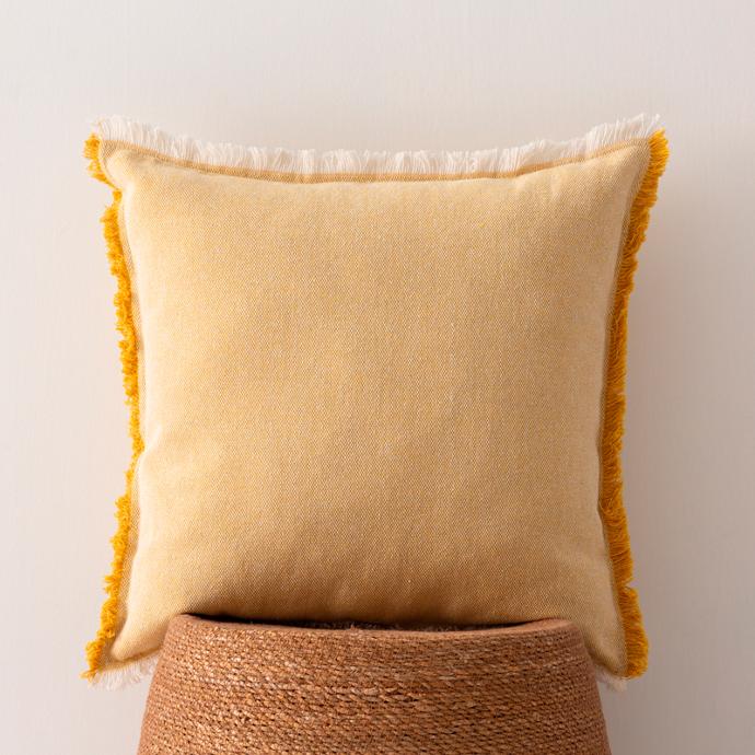 [FC2FLTIAM] Pack 2 fundas de cojín flecos Tibu 50x50 cm (Amarillo)