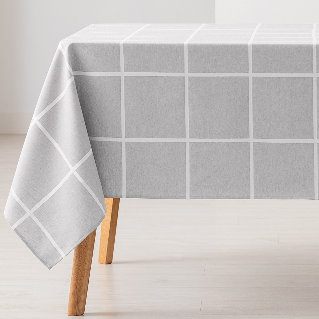 [MAJQFRAM100-GRCL] Mantel antimanchas jacquard Frame (Gris Claro, 140x100 cm)