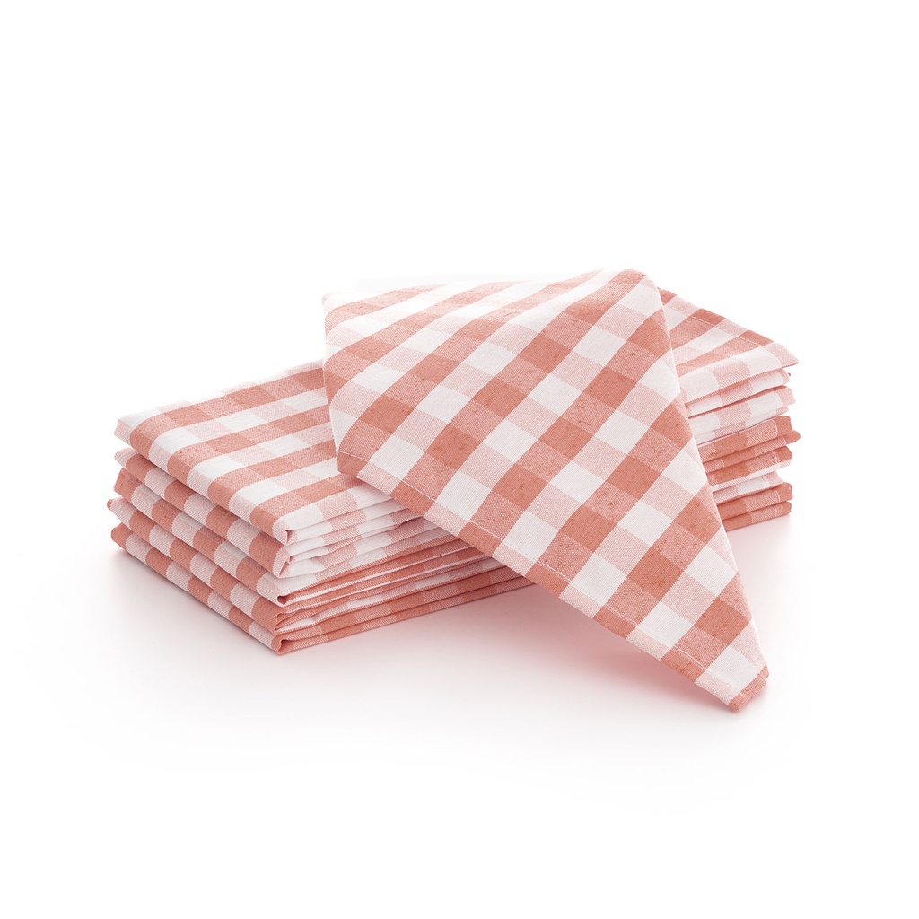 [SERV6VISa] Pack 6 servilletas Vichy 45x45 cm (Salmón)
